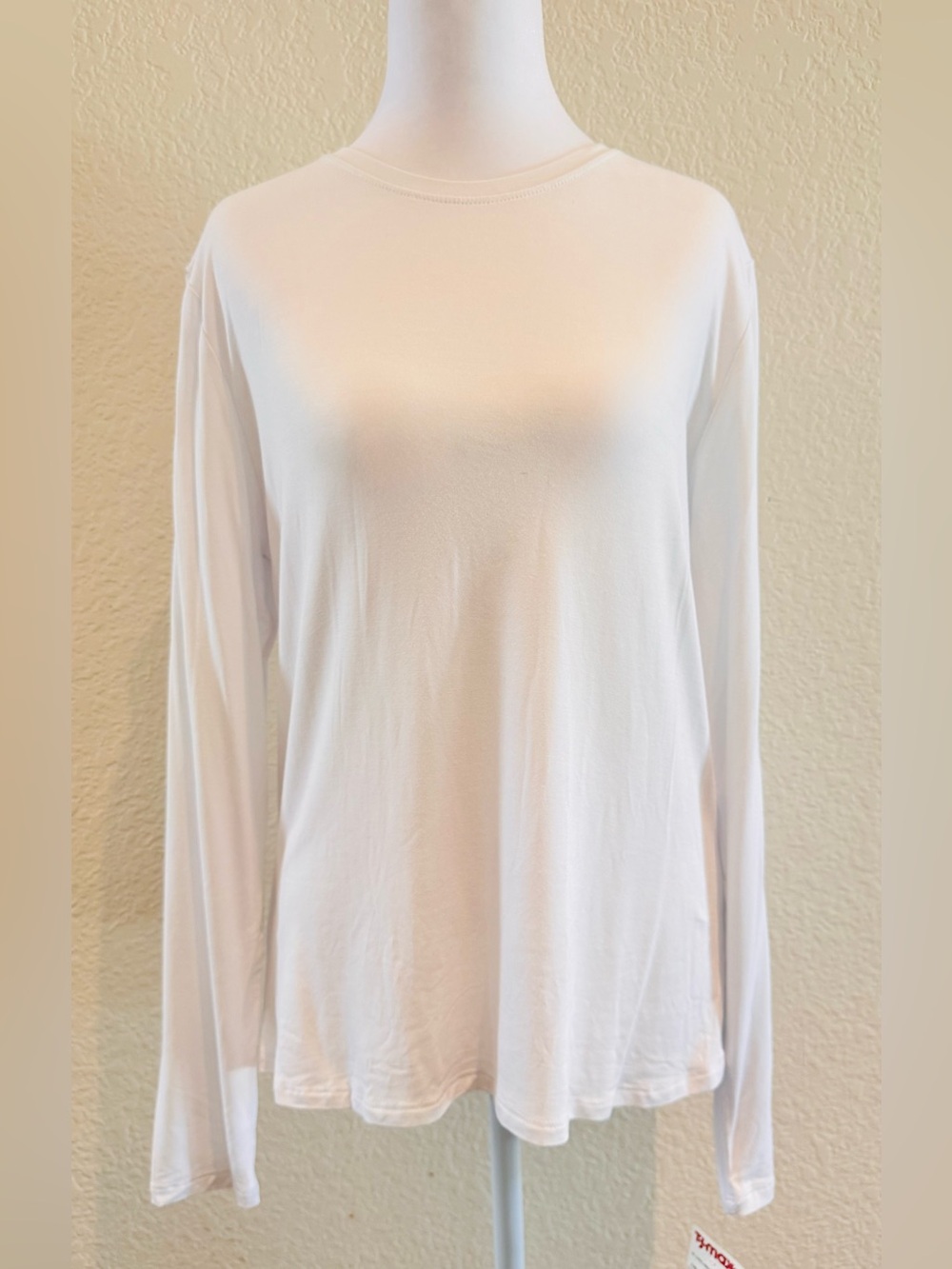 French Laundry White Long Sleeve Crewneck Tee – Soft Stretch  – Size L NWT